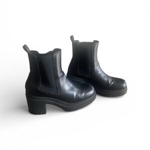 Black Leather Ankle Boots